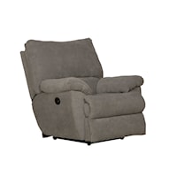 Casual Power Lay Flat Recliner with Pillow Arms