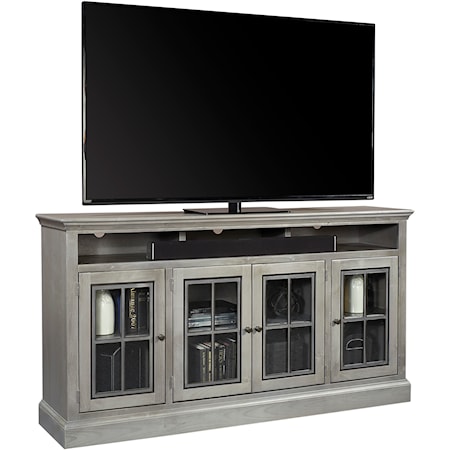 Transitional 73" Highboy TV Console with Wire Management