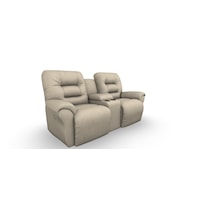 Casual Space Saver Reclining  Loveseat with Cupholder Storage Console