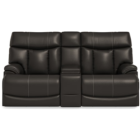 Casual Power Reclining Loveseat with Center Console