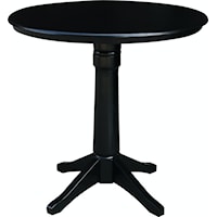 Transitional 36'' Pedestal Table in Black