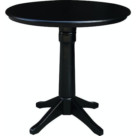 36'' Pedestal Table in Black