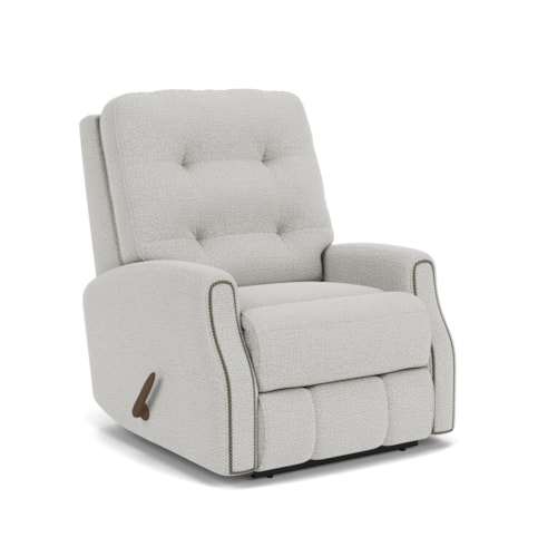 Button Tufted Manual Rocker Recliner with Nailheads