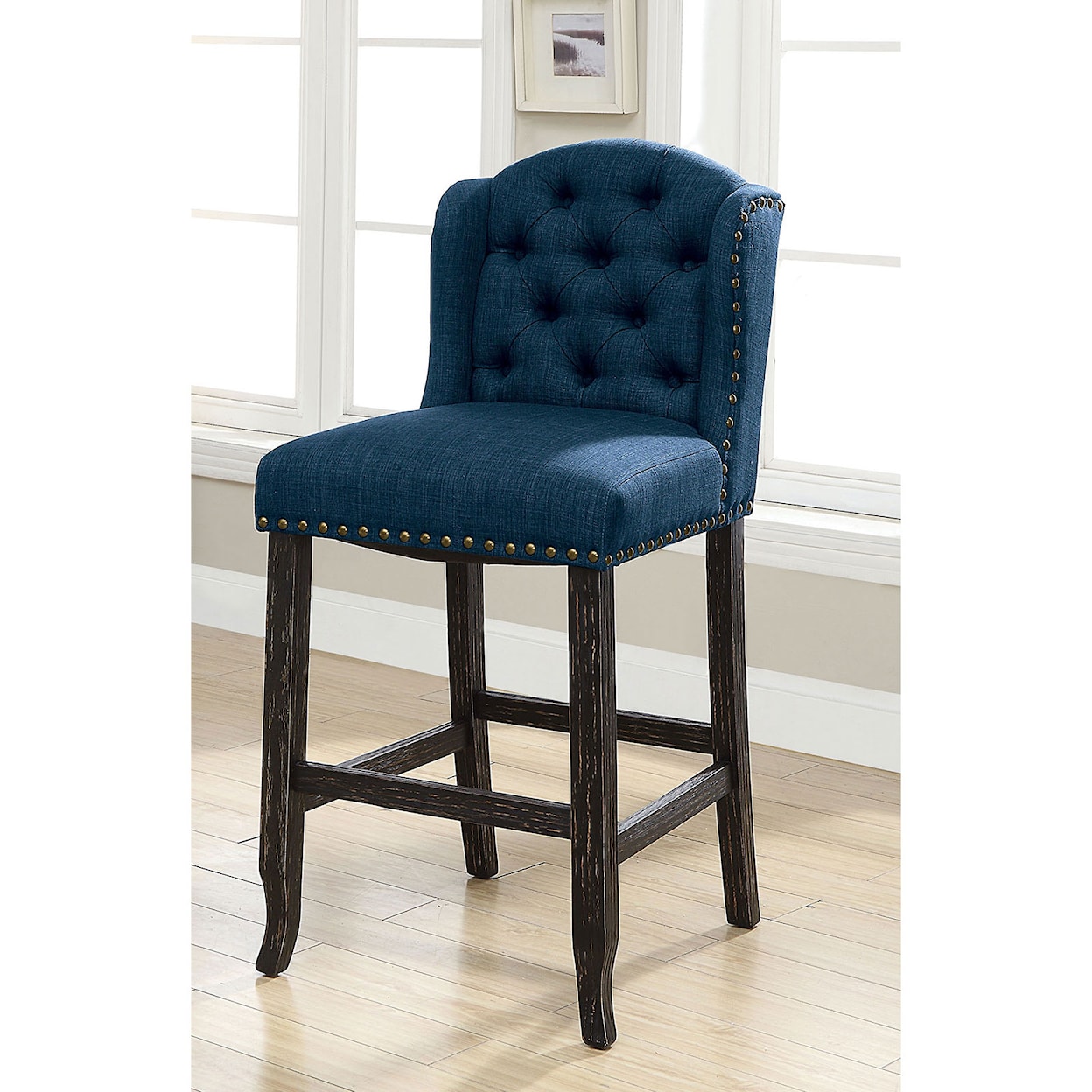 Furniture of America Sania III Wing Back Bar Height Chair