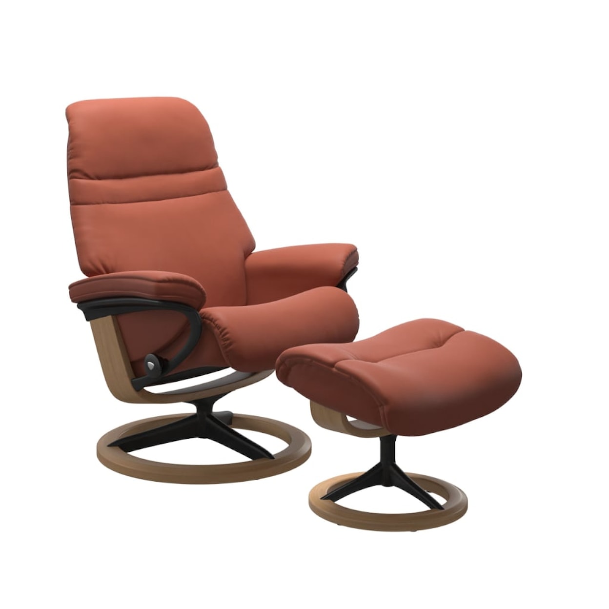 Stressless by Ekornes Sunrise Medium Reclining Chair and Ottoman