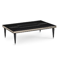 Transitional Rectangular Coffee Table with Glass Top
