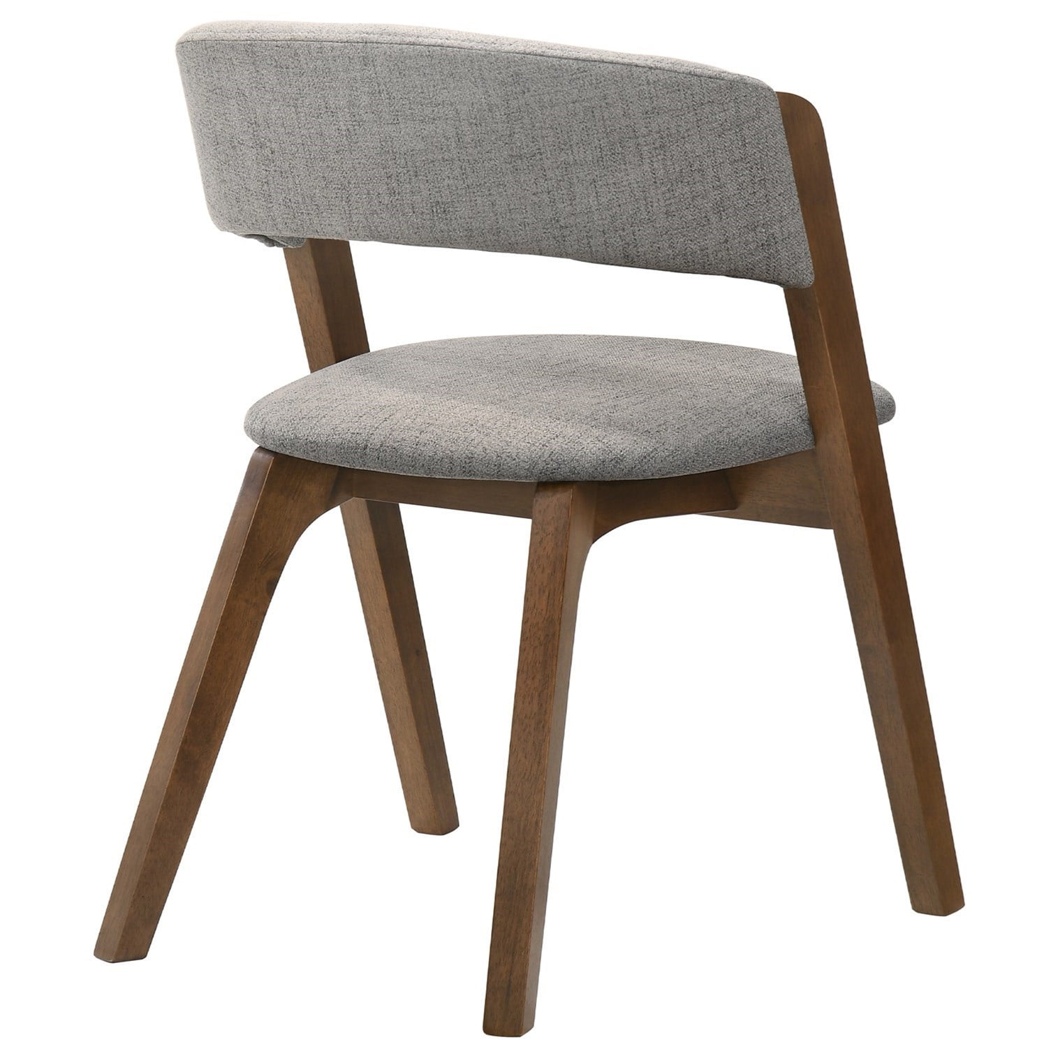 Armen Living Rowan Mid-Century Modern Accent Dining Chair Finish Fabric-Set of 2, 21" Wide, Walnut/Grey