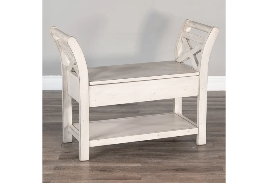 Bayside Accent Bench w/ Storage by Sunny Designs at Fashion Furniture