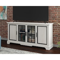 Contemporary 4-Door Credenza with Adjustable Shelves