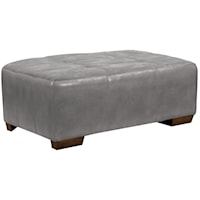 Casual Ottoman with Exposed Wood Feet
