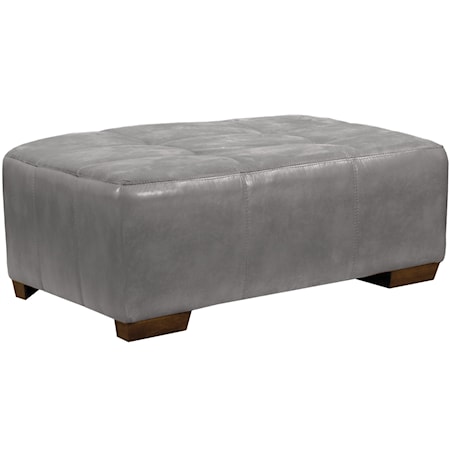Casual Ottoman with Exposed Wood Feet