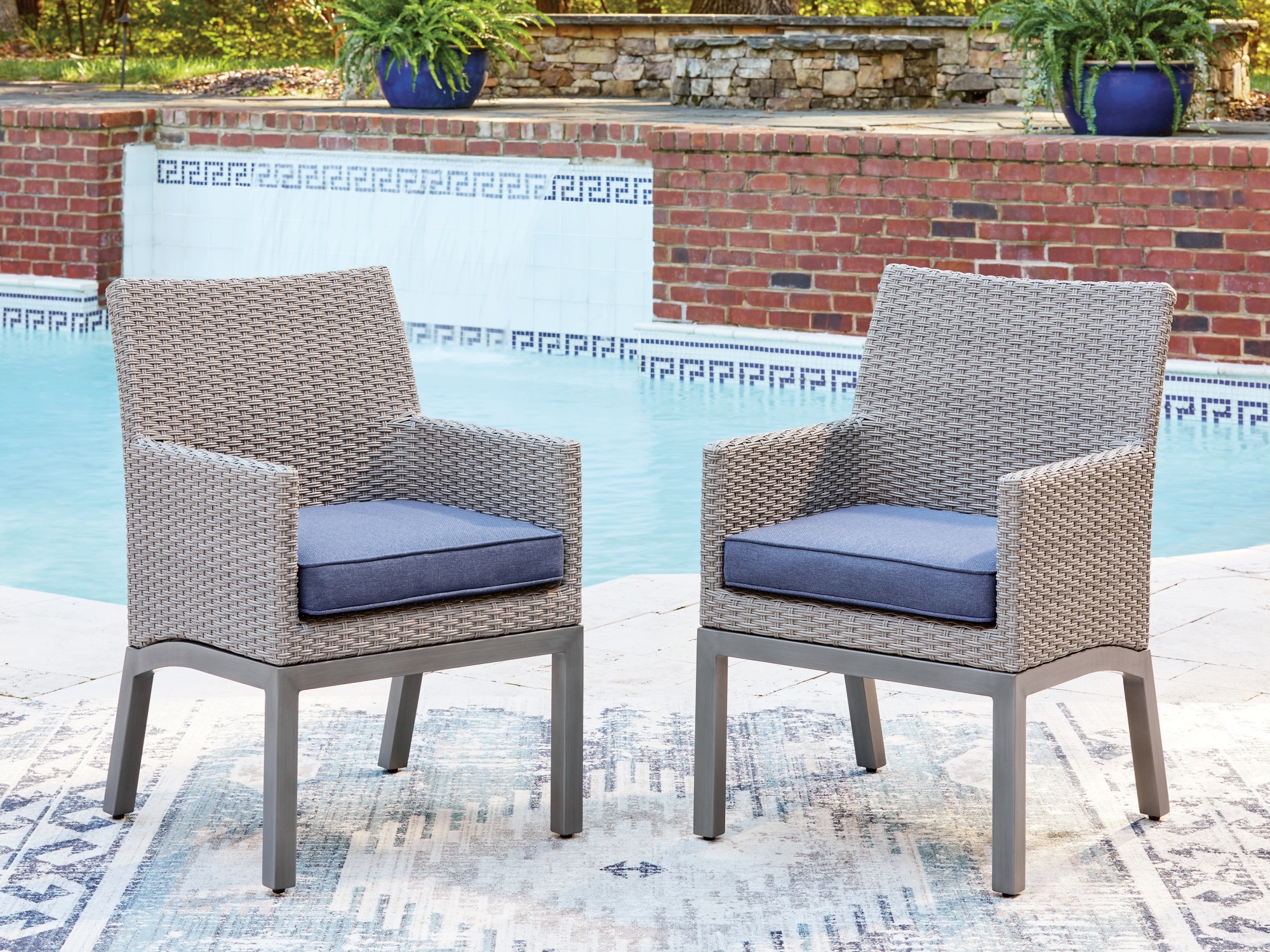 Arm Chair With Cushion (Set Of 2)