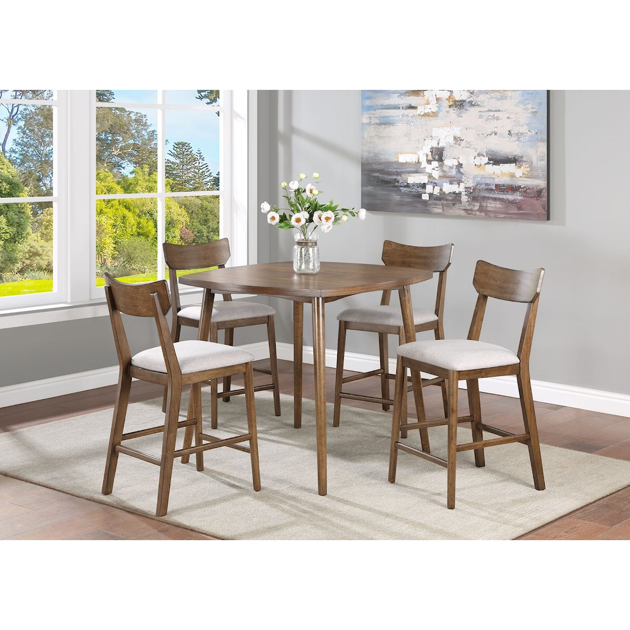 Crown Mark Weldon Counter-Height 5-Piece Dining Set