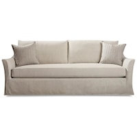 Transitional Slipcover Sofa with Bench Seat