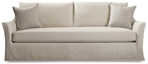 Transitional Slipcover Sofa with Bench Seat