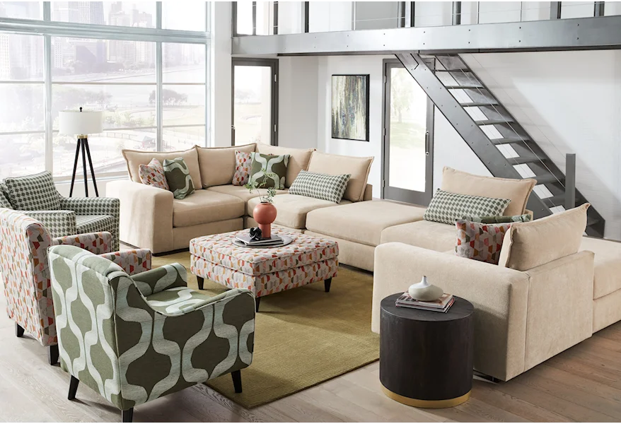 7000 GLAM SQUAD SAND Living Room Set by VFM Signature at Virginia Furniture Market