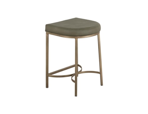 Contemporary Upholstered Stool with Iron Base