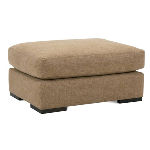 Contemporary Ottoman with Block Feet