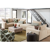 Contemporary Modular Sectional Sofa with Two Ottomans