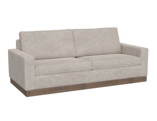 Contemporary Plinth-Base Sofa with Throw Pillows