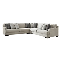 Contemporary 3-Piece L-Shape Sectional with Reversible Cushions