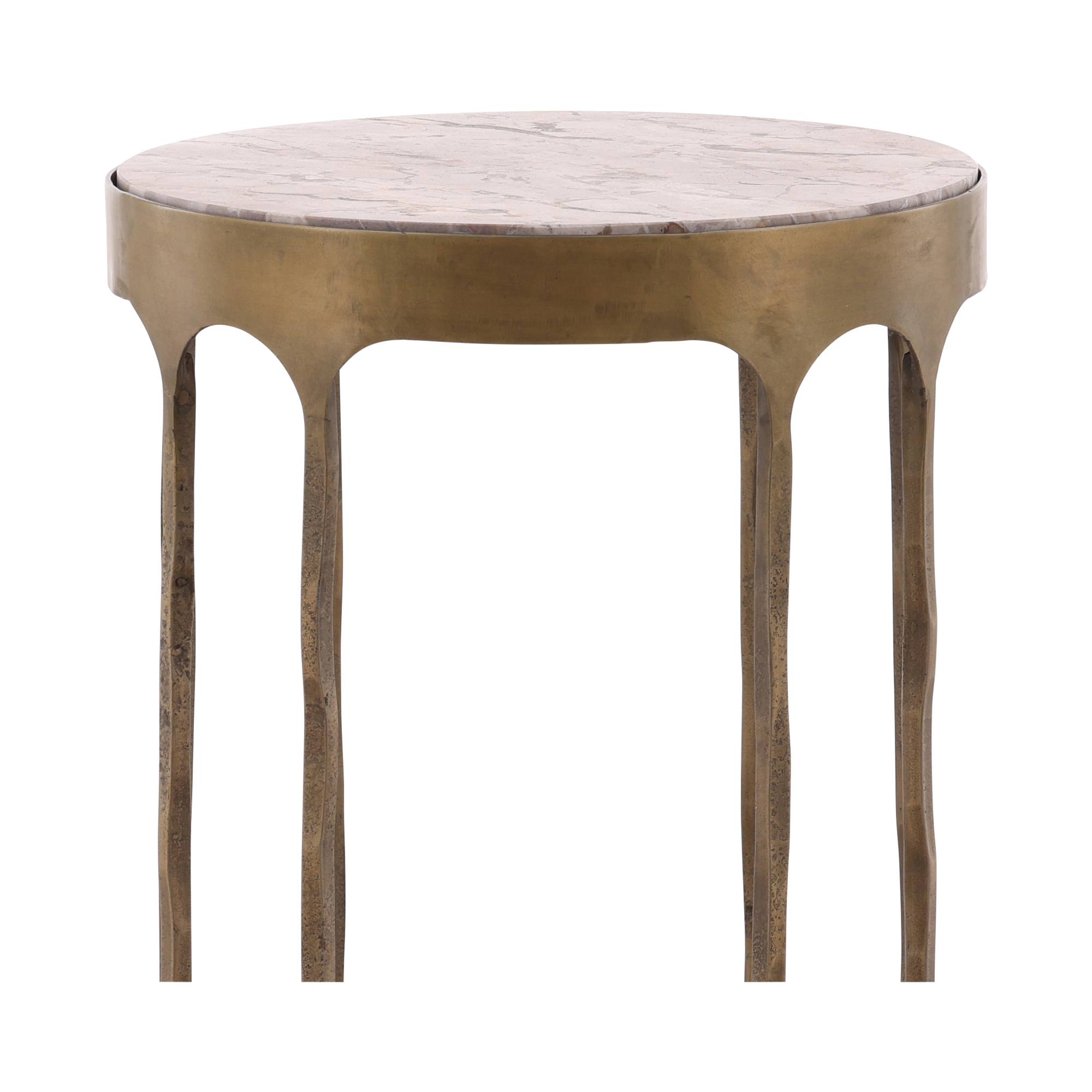 Round End Table with Marble Top