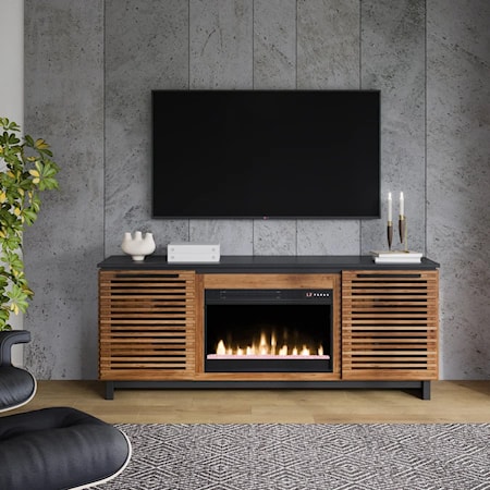 2-Door 69&quot; Fireplace TV Stand