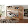 Home Style Natural Twin Over Twin Storage Bunk Bed