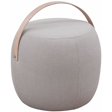 Outdoor Pouf Ottoman in Ashe Fabric