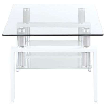 Dyer 1-shelf Glass Top Coffee Table