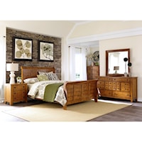 Rustic 4-Piece King Bedroom Group with Nightstand