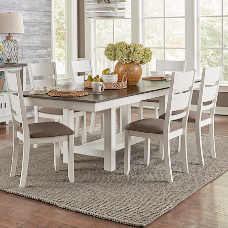 7 Piece Trestle Table Set