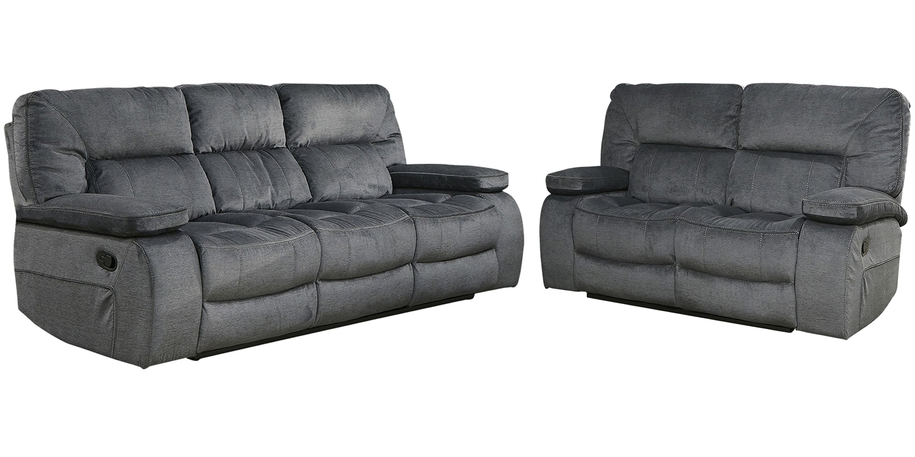 Manual Reclining Sofa and Loveseat Set