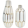 Ashley Furniture Signature Design Accents Mohsen Gold Finish/White Vase Set