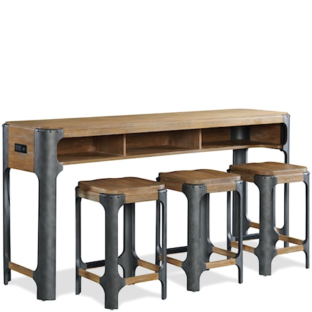 Sofa Table W/3 Stools