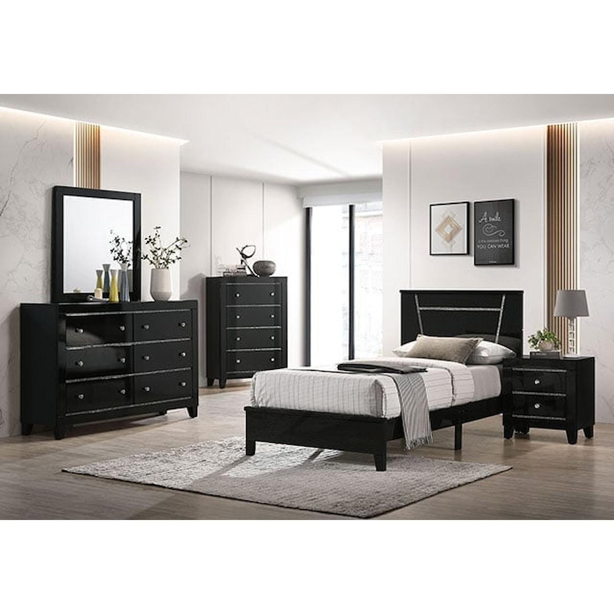 Furniture of America Magdeburg Twin Youth Bedroom Group