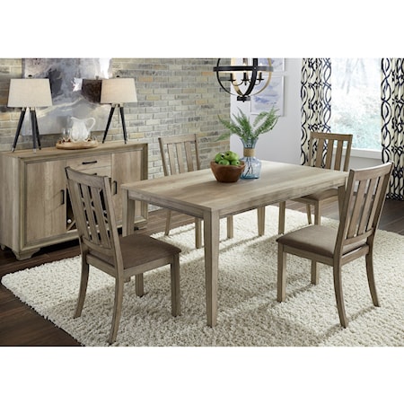 Farmhouse 5-Piece Dining Set with 72" Table