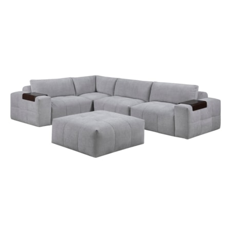Casual 5-pc. L-Shape Sect. Sofa w/Ottoman