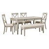 Signature Design by Ashley Parellen 6-Piece Table and Chair Set with Bench
