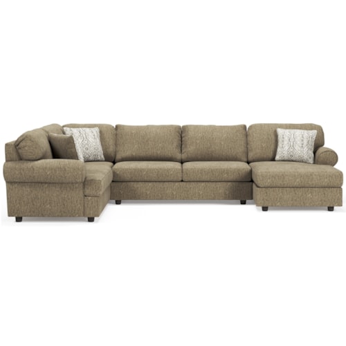 3-Piece Sectional with Right Chaise