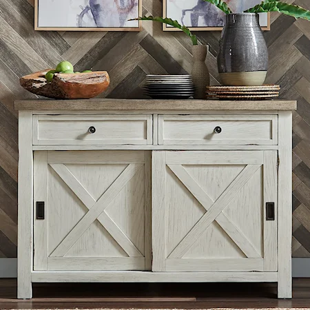 Two-Tone Buffet with 2 Sliding Doors