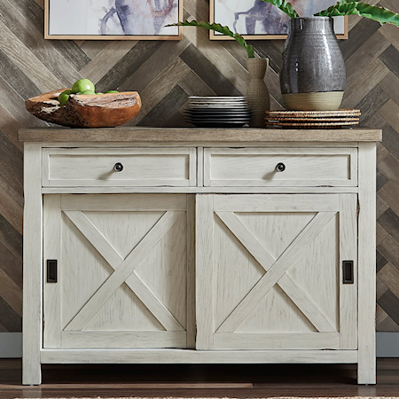 Two-Tone Buffet with 2 Sliding Doors