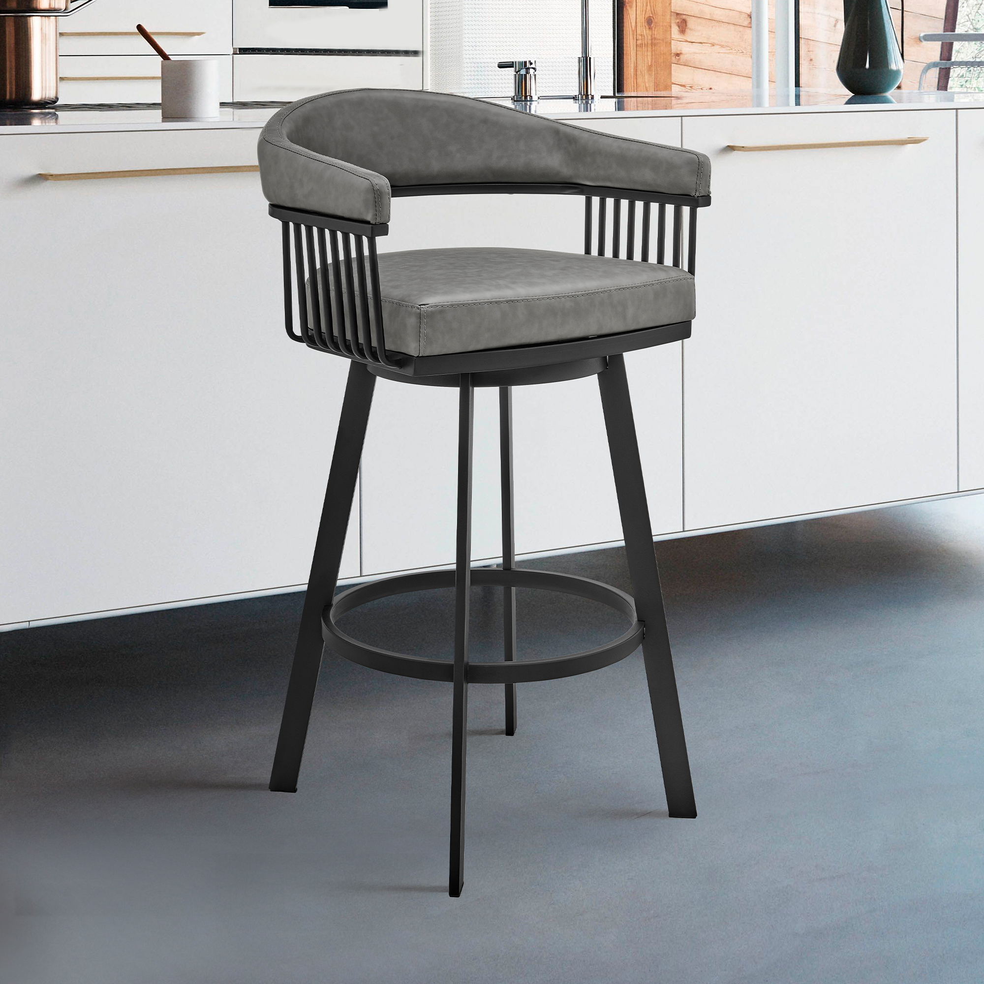 Armen Living Chelsea Counter Height Swivel Barstool