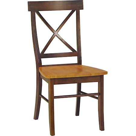 Casual X-Back Dining Chair in Cinnamon / Expresso
