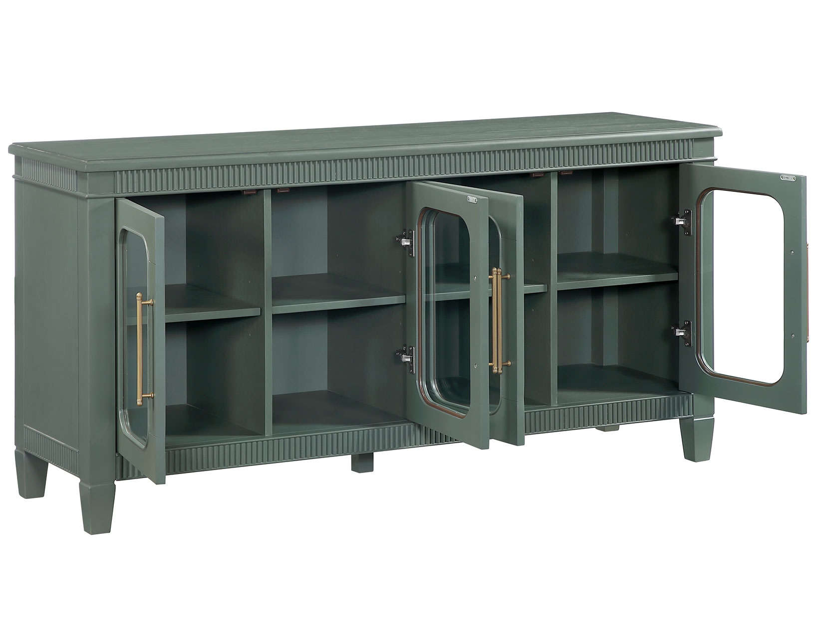 Rounded Glass Door Server w/Adj. Shelves