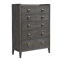 Contemporary 5-Drawer Bedroom Chest with Cedar Lined Bottom Panels