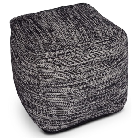 MARI DARK GREY HANDWOVEN POUF |