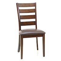Transitional Ladder Back Dining Side Chair with Upholstered Seat
