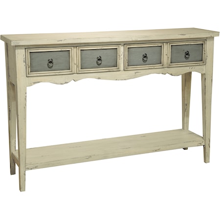 Two Tone Distressed Console Table