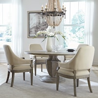 Transitional 5 Piece Pedestal Table Set